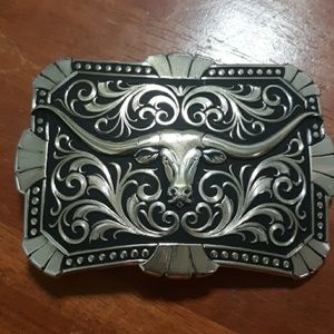 Very rare silver Longhorns belt buckle